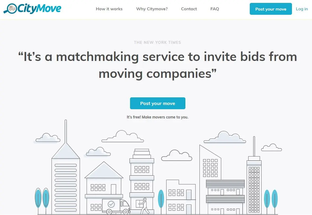 Citymove website homepage