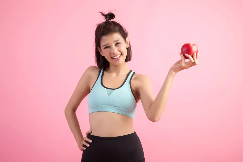 Woman with an apple shape body 