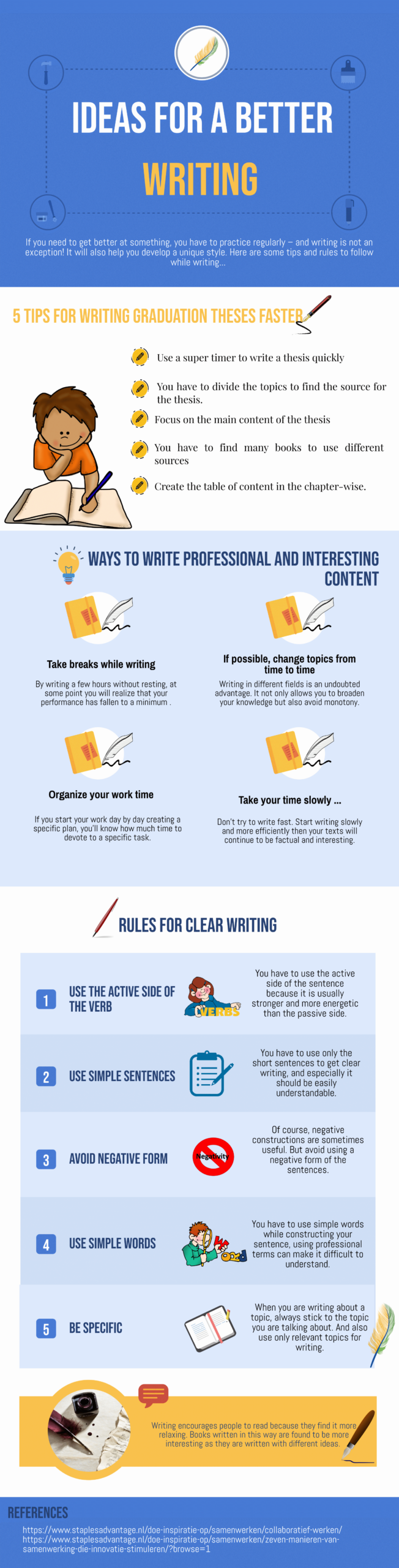 Ideas for a better writing infographic
