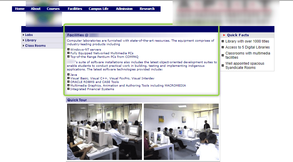 An organizational website revealing its infrastructure details back in 2006