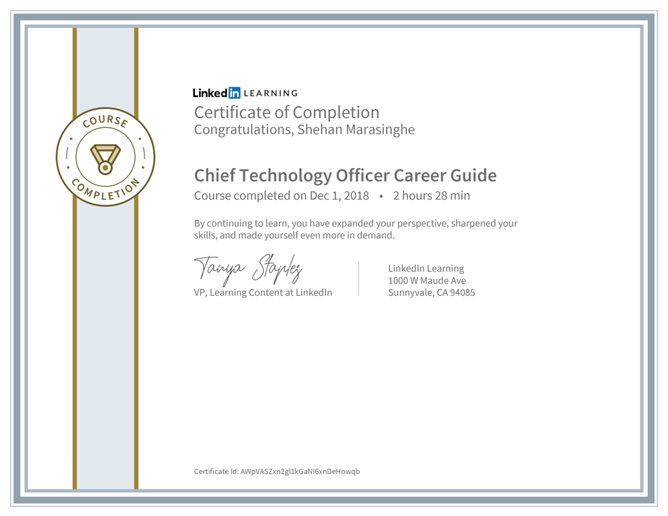 A LinkedIn Learning Certificate