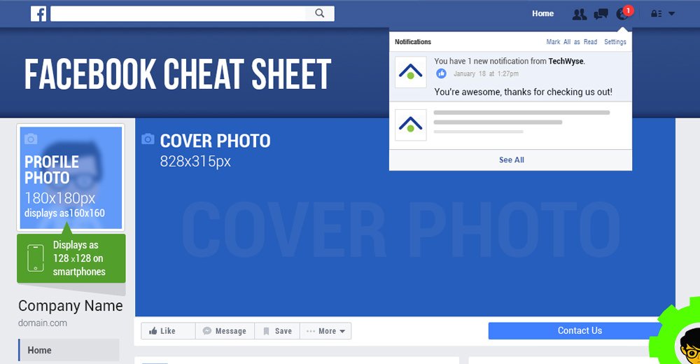 TechWyse’s  Facebook Image Sizes and Dimensions Cheat Sheet