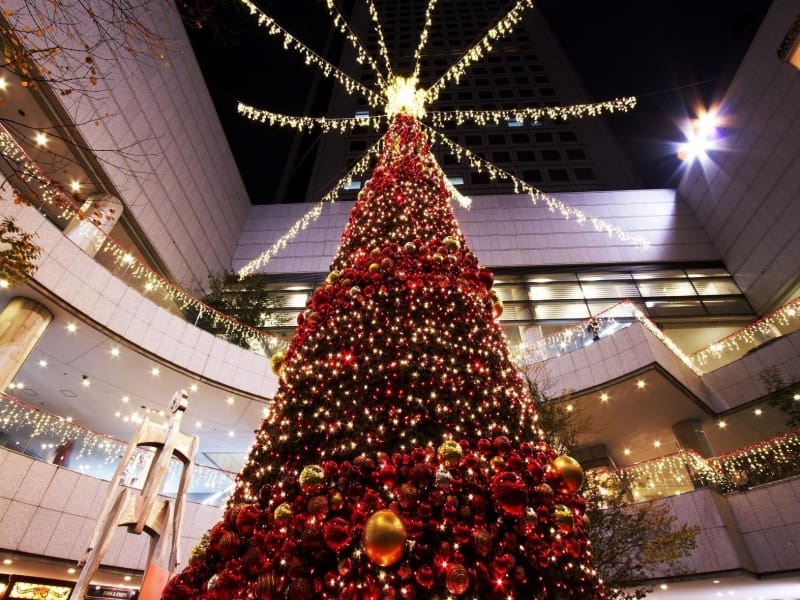 Christmas tree christmas holiday toys shopping center hall