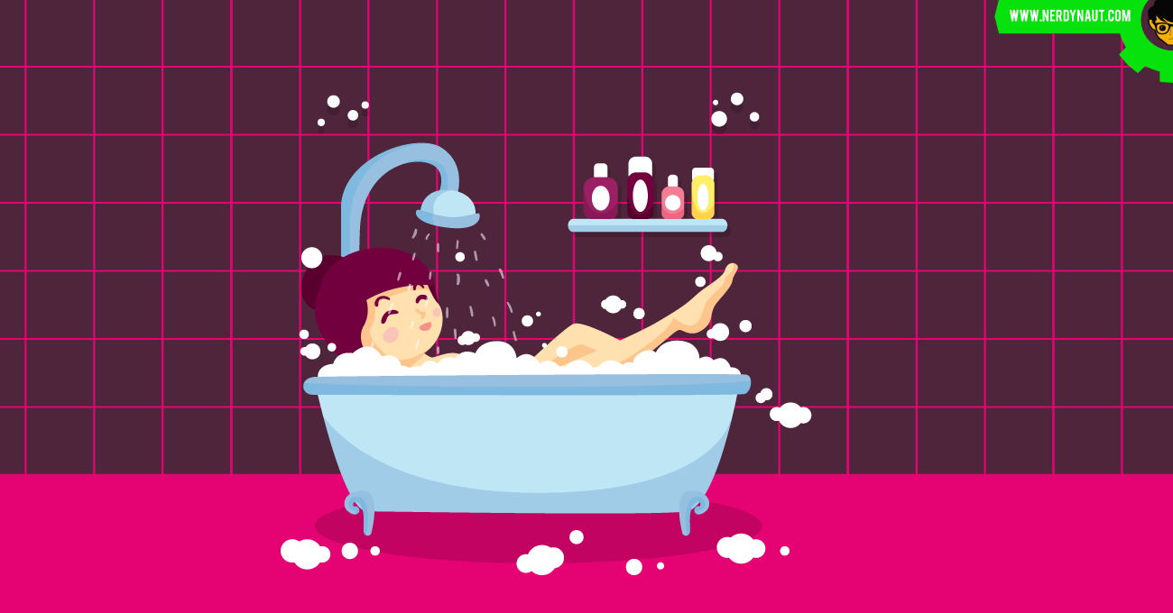 Woman having shower