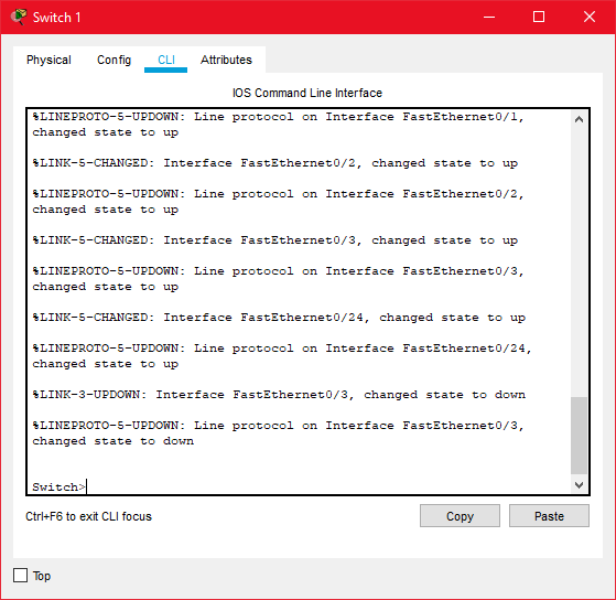 Switch CLI Packet Tracer