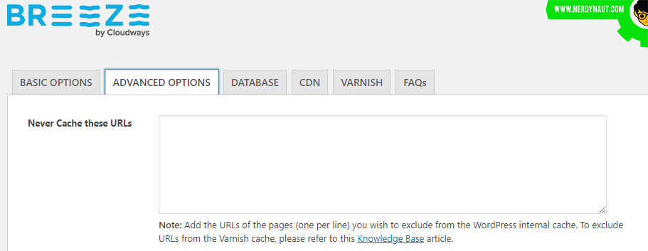 Breeze never cache feature