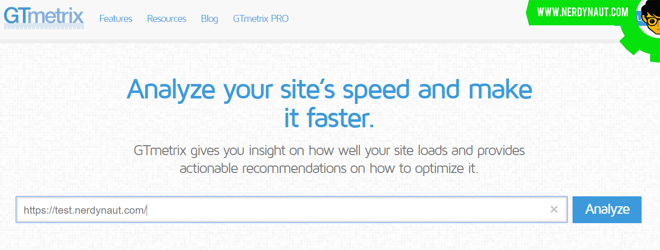 GTmetrix Test Setup for Site Performance with and without Breeze