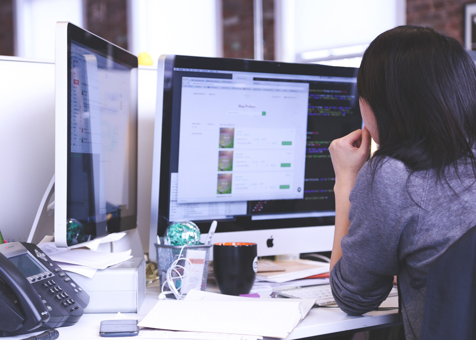 Woman Coding at office
