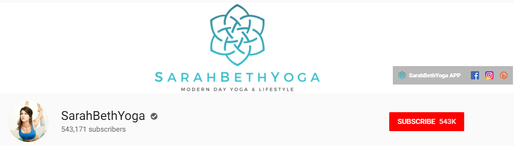 SarahBethYoga YouTube