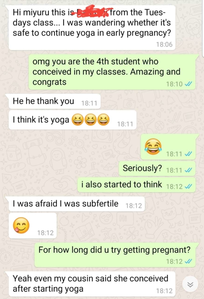 Yoga conversation screenshot