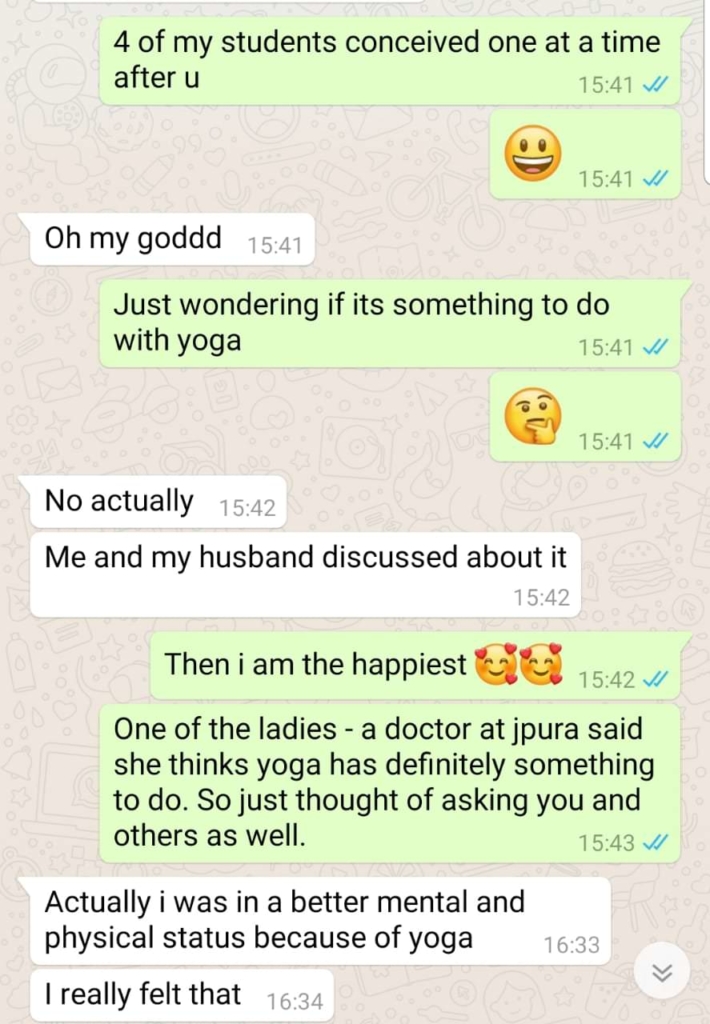Yoga conversation screenshot