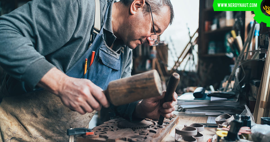 Man doing woodworking