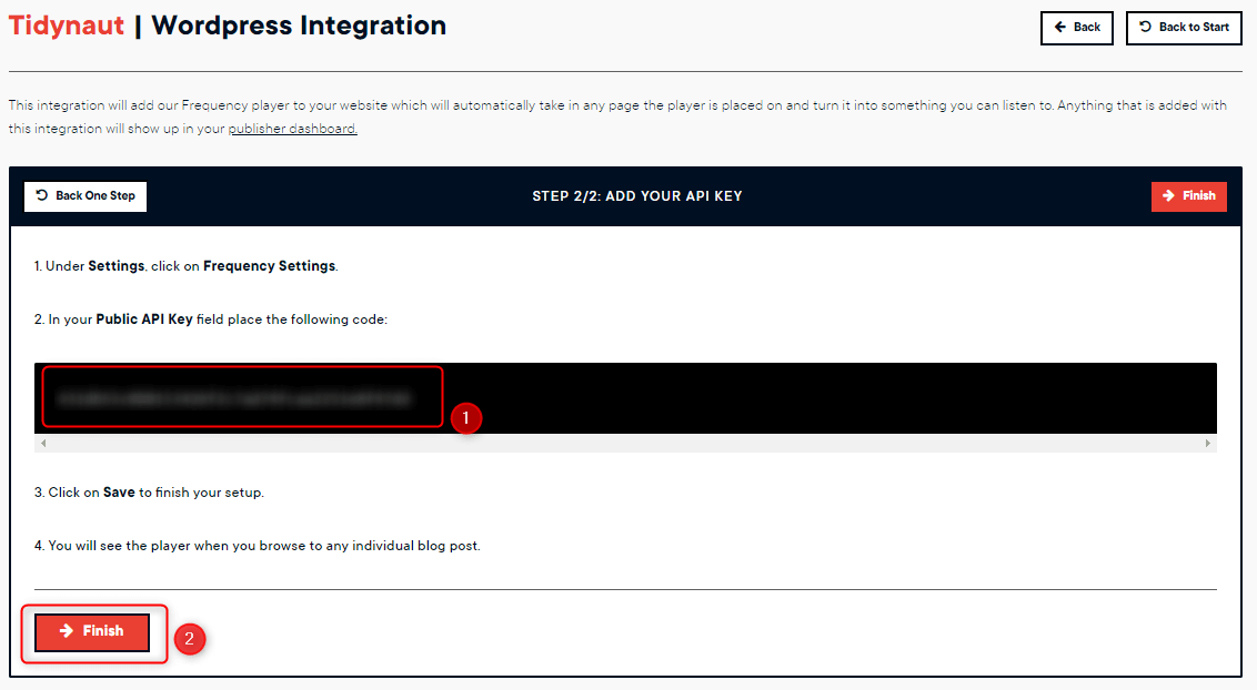 Frequency WordPress Public API Key