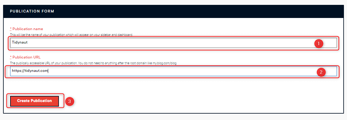 Frequency Add Publication Form