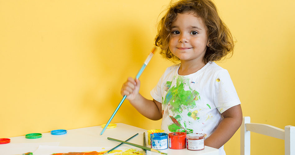 girl at painting class