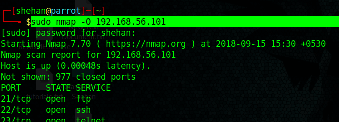 Nmap Command for OS Fingerprinting