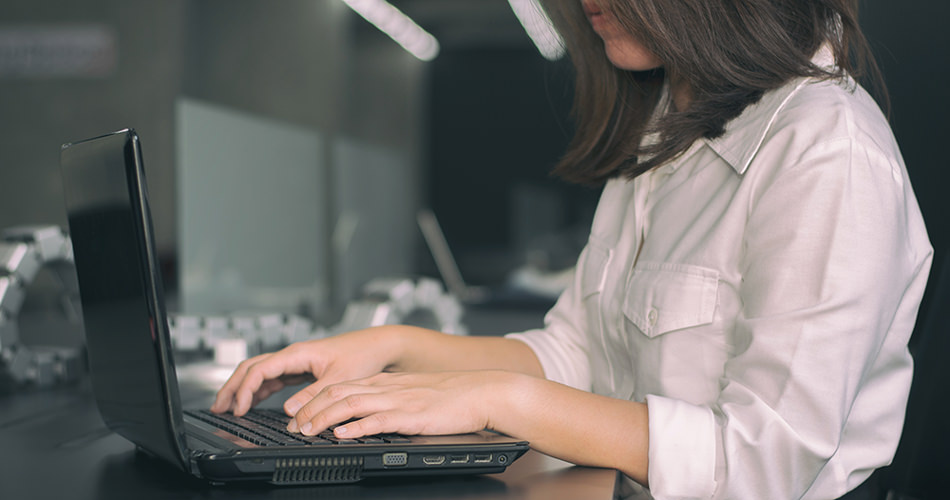 girl using computer