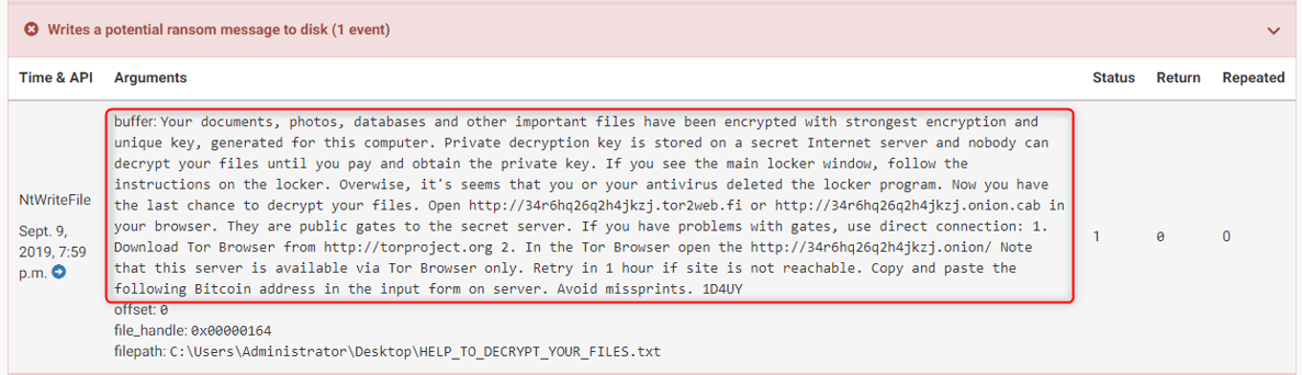 TeslaCrypt Ransom Message