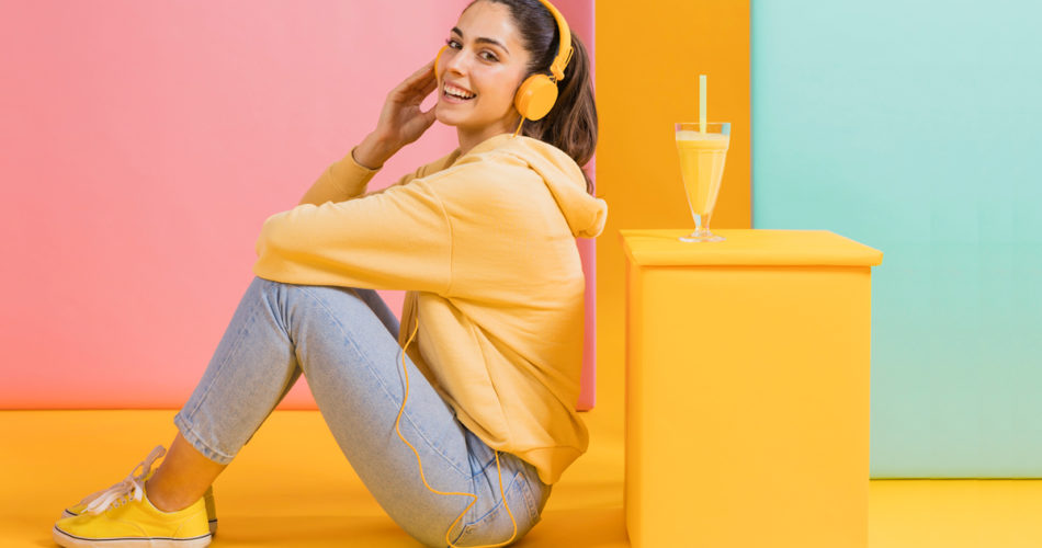 girl with a headphone
