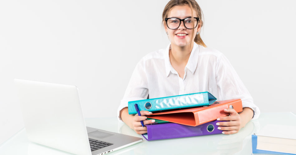 College student working