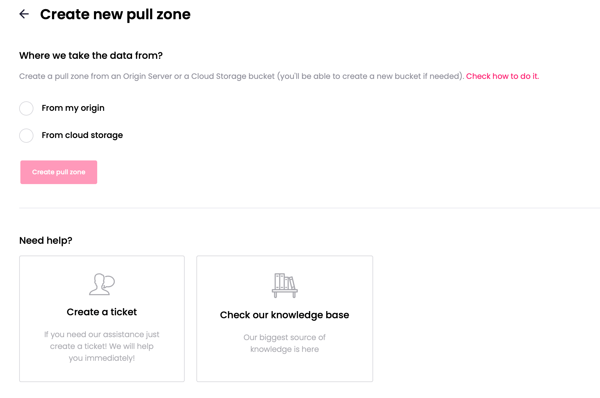 BlazingCDN Creating a Pull Zone