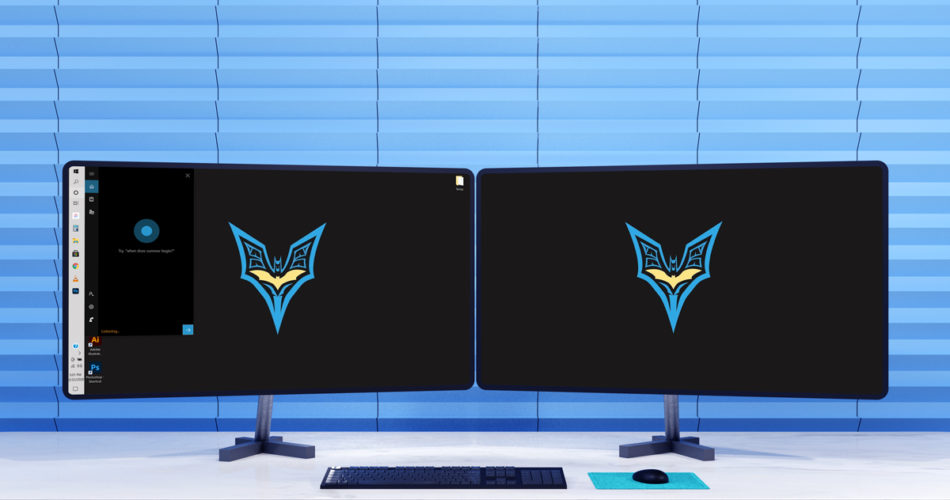 Dual monitor setup at office