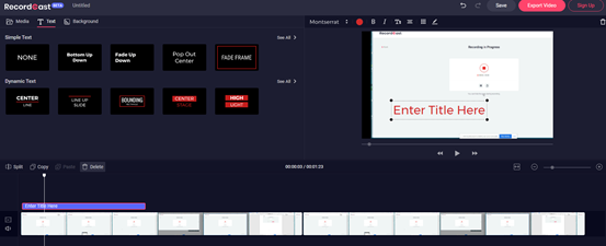 RecordCast Recorded Video Editor