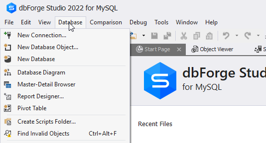 Creating new database