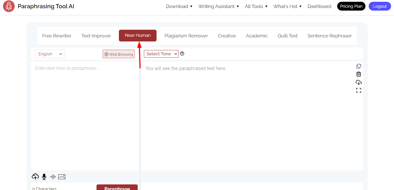 Near Human Rephrasing With Paraphrasingtool.ai