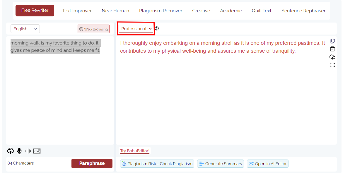 Professional Writing With Paraphrasingtool.ai