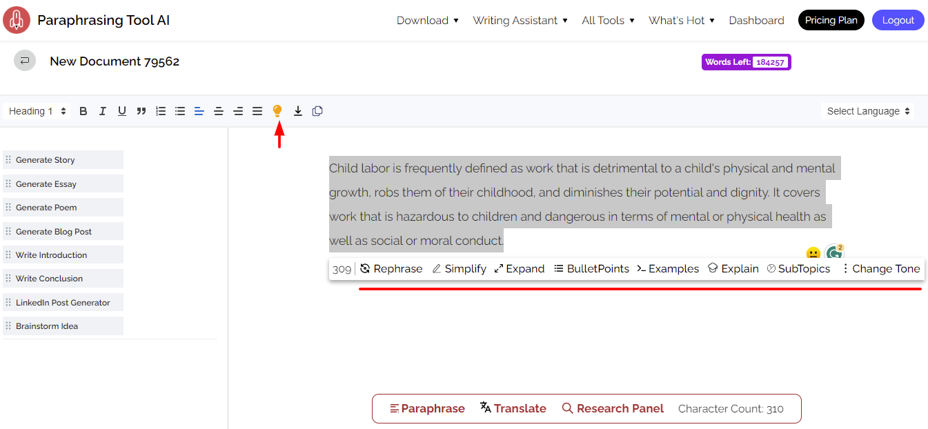 Paraphrasing Tool With Paraphrasingtool.ai